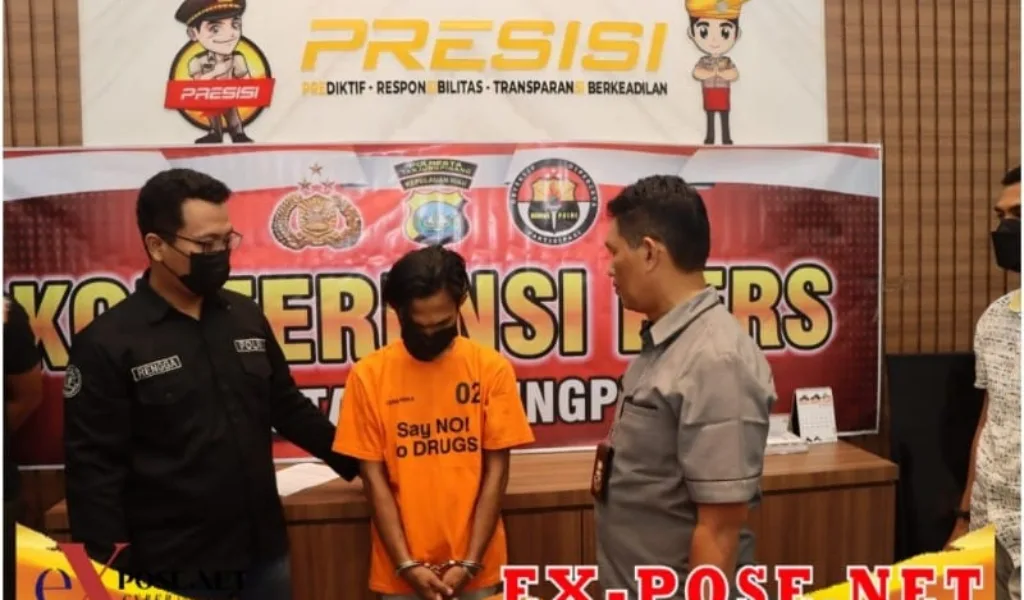 Satresnarkoba Polresta Tanjungpinang Menggelar Konferensi Pers Tindak Pidana Narkotika Jenis Sabu