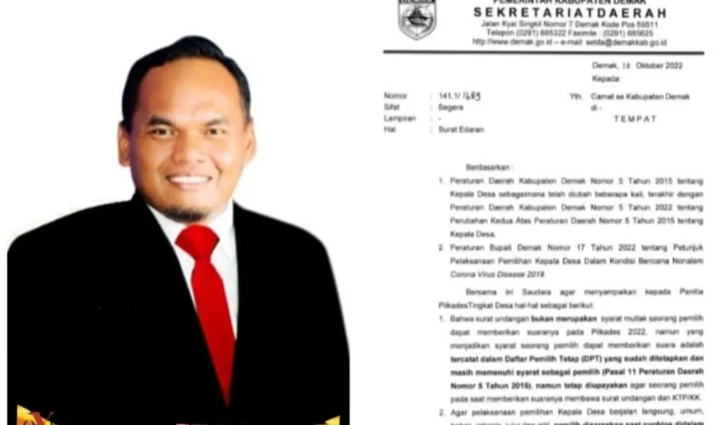 Panitia Pilkades Sriwulan Tebang Pilih Laksanakan Surat Edaran Sekda Demak Nomor 141.1/1689