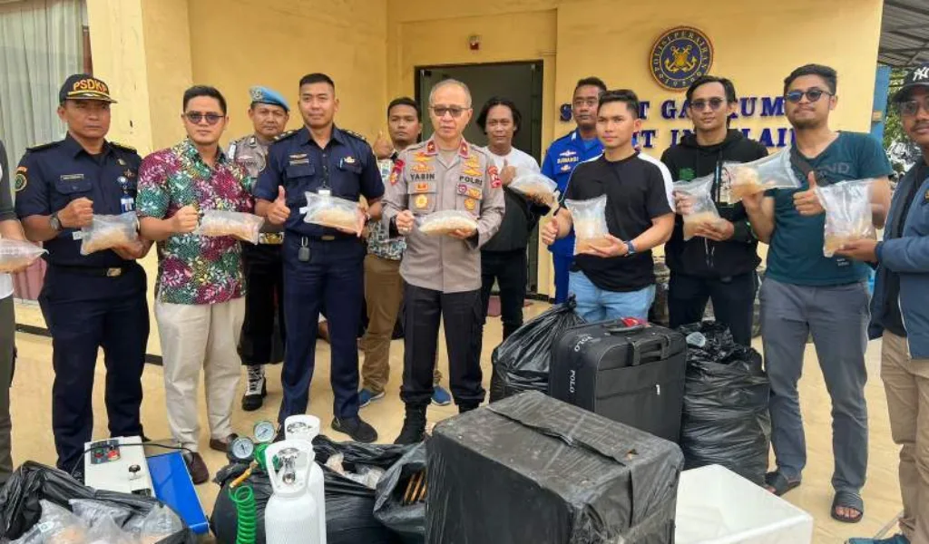 Ditpolair Baharkam Polri Gagalkan Penyelundupan 350 Ribu Baby Lobster