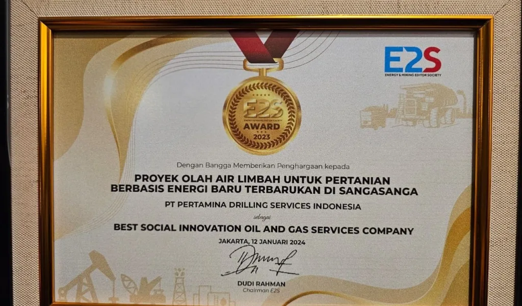 Program Pertamina Drilling di Kaltim Terima Apresiasi E2S Award 2023