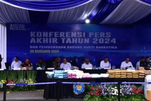 Konferensi Pers Akhir Tahun 2024 dan Pemusnahan Barang Bukti Tindak Pidana Narkotika