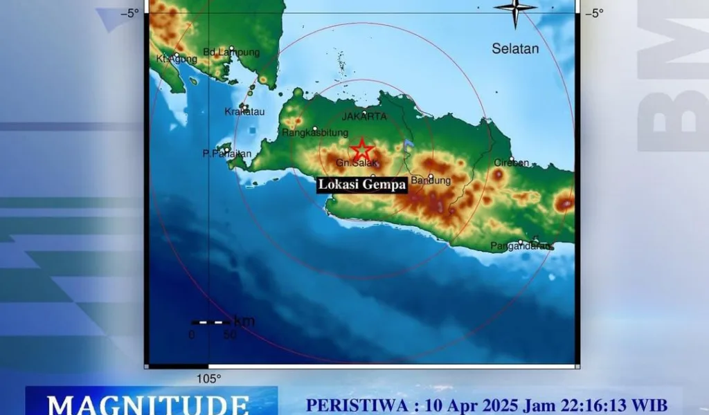 Gempa Bumi Tektonik M4,1 Dirasakan Dikota Bogor Jabar