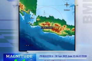 Gempa Bumi Tektonik M4,1 Dirasakan Dikota Bogor Jabar