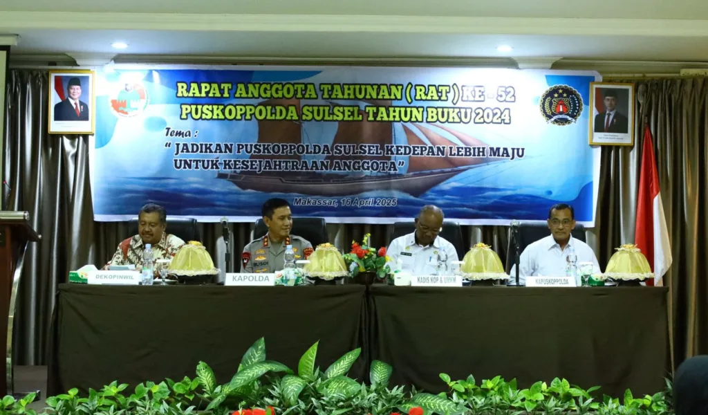 Kapolda Sulsel Hadiri Pembukaan RAT Puskoppolada Sulsel ke-52 Tahun Buku 2024