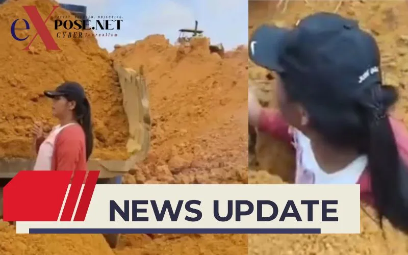 Seorang Ibu-ibu ditimbun tanah