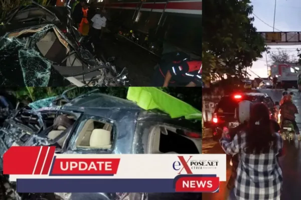 KRL Manggarai-Bogor Menabrak Grand Livina