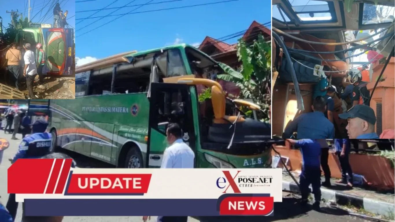 Bus ALS Rute Medan–Jakarta Terguling