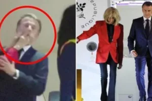 Viral Presiden Prancis Macron “Didorong” Istri Saat Turun Pesawat
