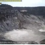Aktivitas vulkanik Gunung Tangkuban Perahu, yang terletak di perbatasan Kabupaten Bandung Barat dan Kabupaten Subang, Jawa Barat