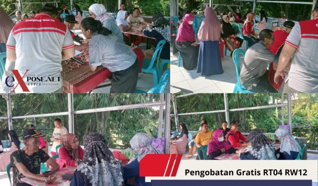 Warga Ikuti Pemeriksaan Kesehatan Gratis di Perumahan TNI Puspa Raya