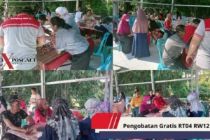 Warga Ikuti Pemeriksaan Kesehatan Gratis di Perumahan TNI Puspa Raya