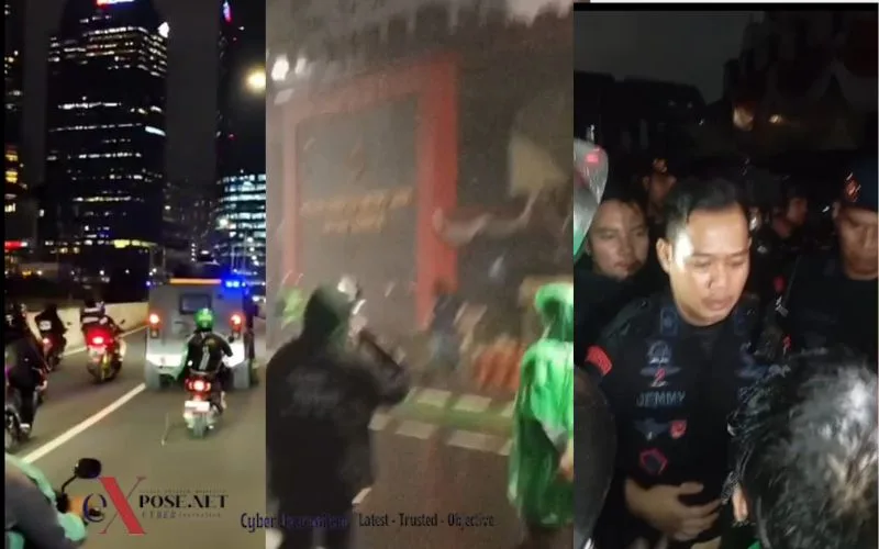 Markas Brimob Ricuh, Massa Ojol Tuntut Keadilan