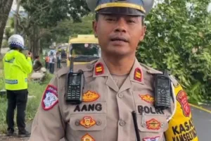 Respon Cepat Satlantas Polres Garut Evakuasi Pohon Tumbang Di Jalur Limbangan