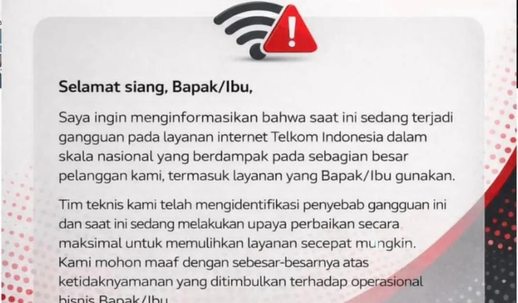 Telkomsel Sebut Gangguan Indihome Berskala Nasional