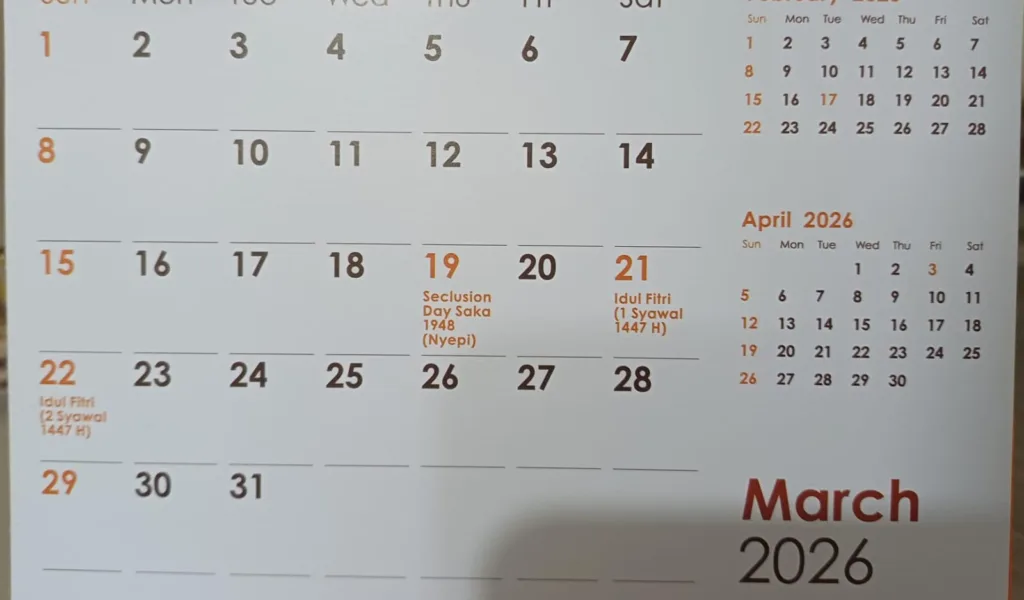 Cuti Bersama 2026: Daftar Tanggal Merah Maret