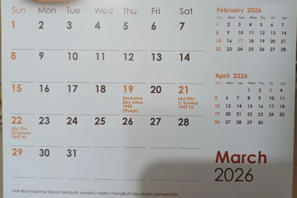 Cuti Bersama 2026: Daftar Tanggal Merah Maret