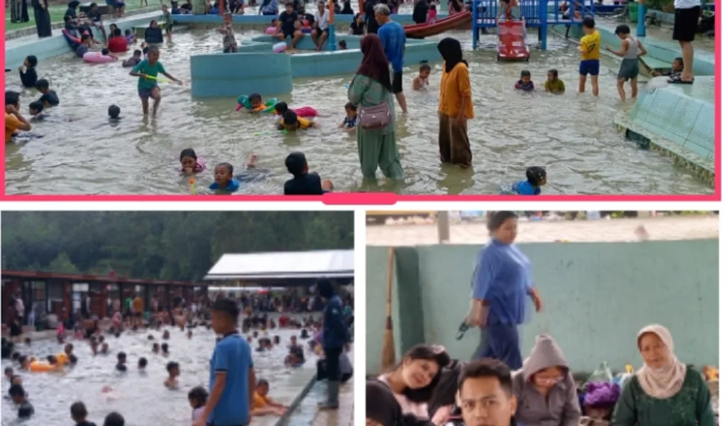 Pemandian Air Panas Carita Alam Diserbu Ribuan Pengunjung Saat Libur Idul Fitri