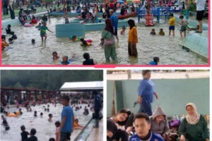 Pemandian Air Panas Carita Alam Diserbu Ribuan Pengunjung Saat Libur Idul Fitri