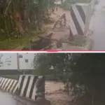 Hujan Deras Di Wilayah Kecamatan Malangbong, Air Sungai Meluap Hampir Ke Jalan