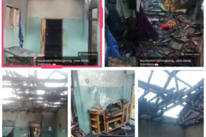 Rumah Warga di Kp.Cilangkara Cibunar Garut Terbakar Dini Hari, Satu Orang Alami Luka Bakar