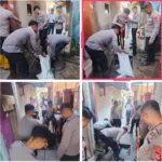 Polres Garut Sigap Bantu Warga Bersihkan Material Sisa Banjir