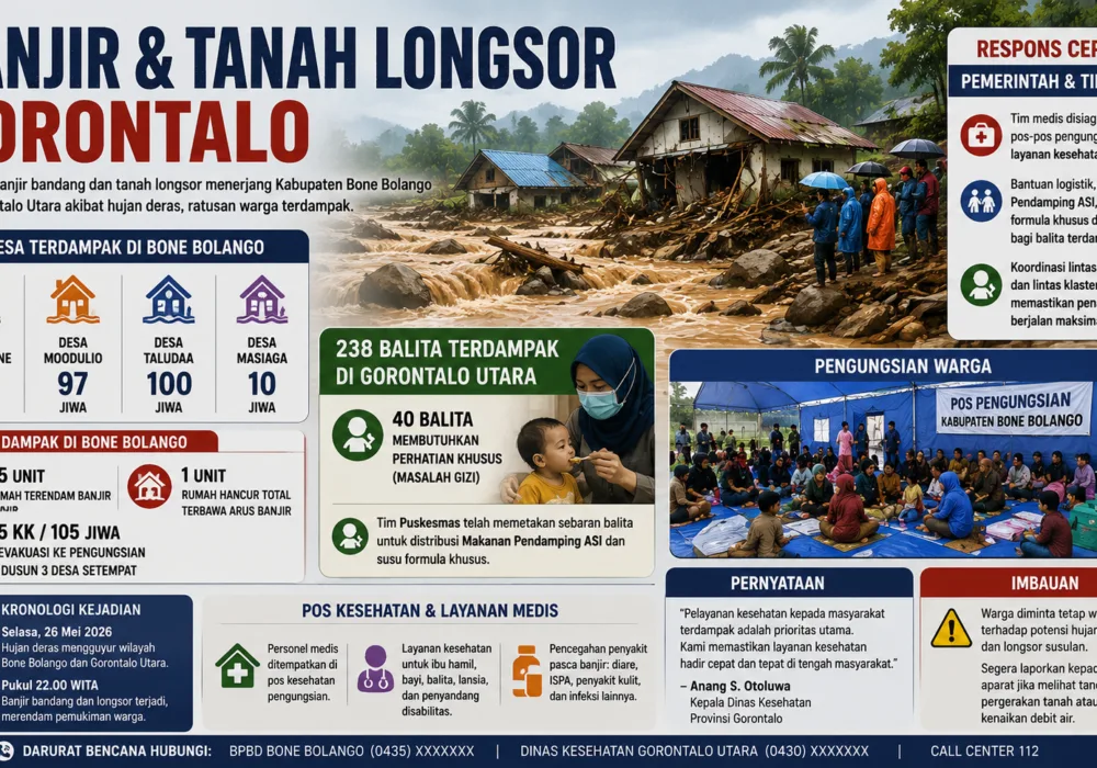 Banjir Gorontalo: 238 Balita Terdampak, 40 Butuh Khusus