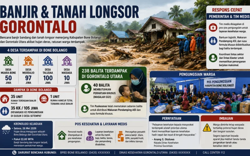 Banjir Gorontalo: 238 Balita Terdampak, 40 Butuh Khusus