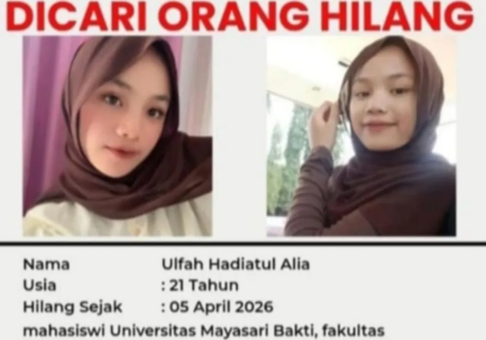 Mahasiswi Asal Cilampuyang Malangbong Dilaporkan  Hilang Sejak Awal April 2026