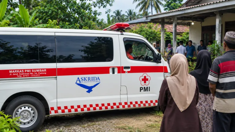 Jenazah Windy Diantar Ambulans PMI Askrida ke Rumah Duka