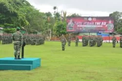Upacara Peringatan Hari Juang TNI AD KE-77 di Korem 174/ATW